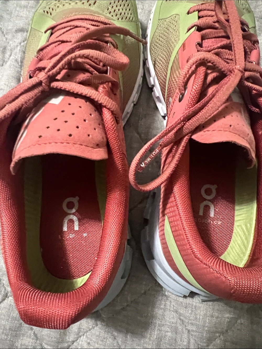 On Running Women's Coral and Mint Athletic Shoes - Picture 15 of 16